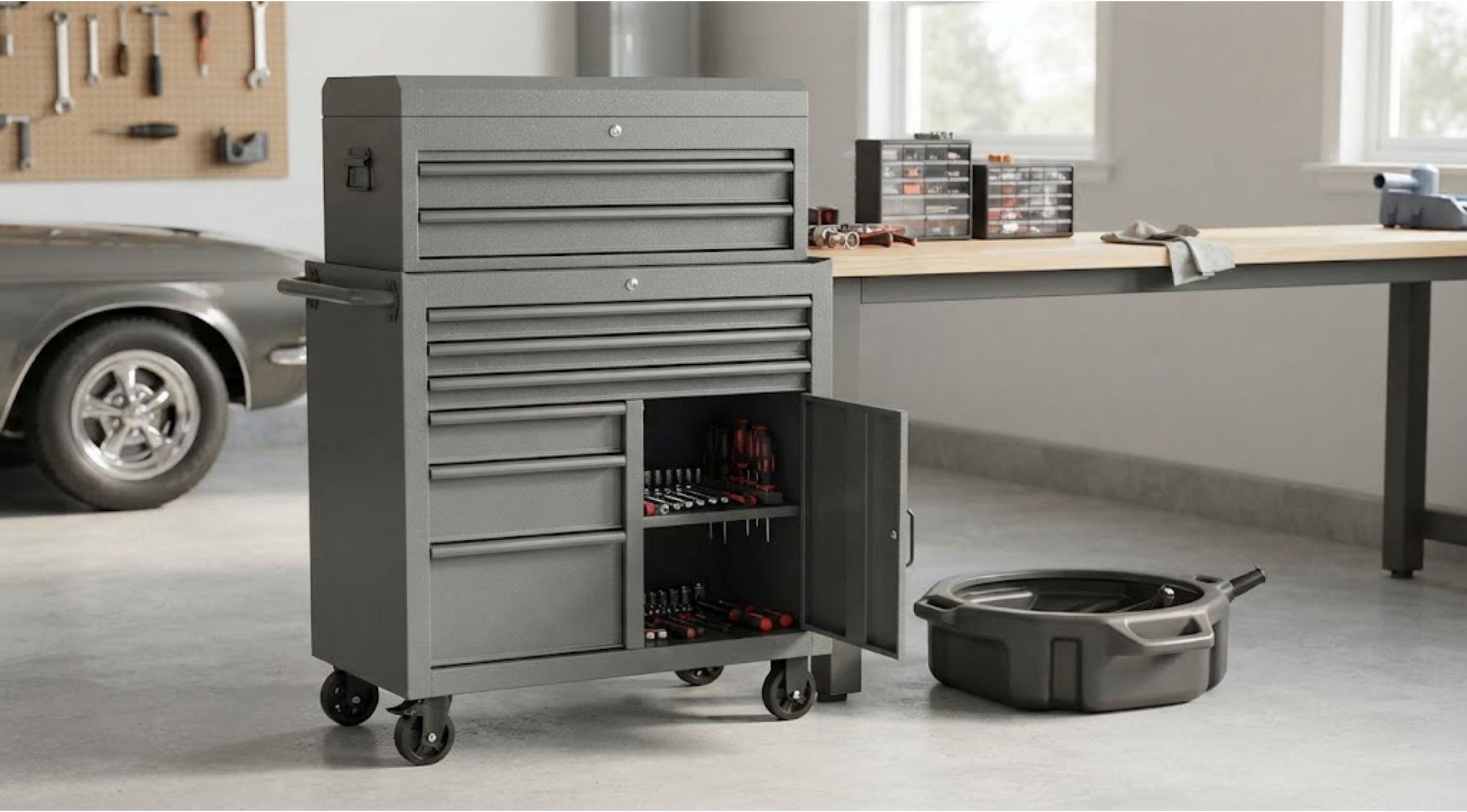 How to Build a More Organized Garage with the Right Tool Storage and Oil Drain Pan