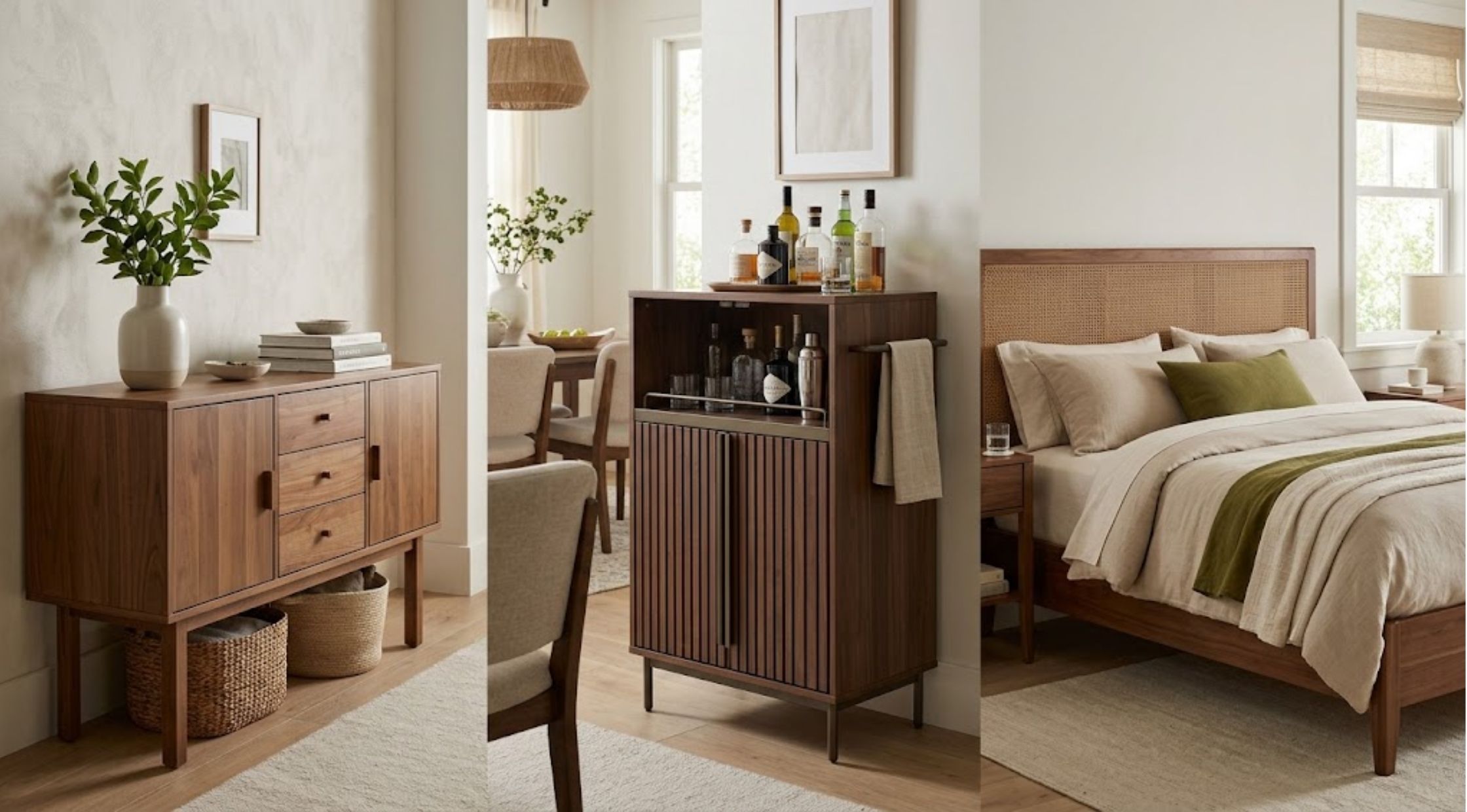 How to Choose a Console Cabinet, Bar Cart Cabinet & King Bed